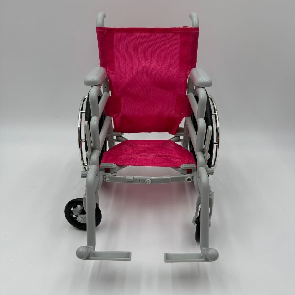 Wheelchair for 18" Doll - Pink & Grey Foldable Wheelchair